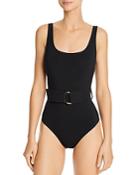 Karla Colletto Angelina Belted One Piece Swimsuit