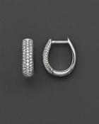 Diamond Pave Hoop Earrings In 14 Kt. White Gold, 0.25 Ct. T.w.
