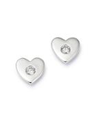 Bloomingdale's Diamond Heart Stud Earrings In 14k White Gold, 0.16 Ct. T.w. - 100% Exclusive