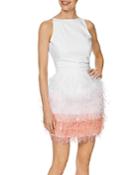 Laundry By Shelli Segal Feather-trim Mini Dress - 100% Exclusive