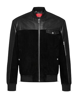 Hugo Luntis Leather & Suede Bomber Jacket