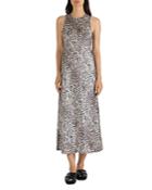 Atm Anthony Thomas Melillo Ocelot Print Silk Charmeuse Maxi Dress