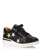 Gentle Souls Women's Haddie Star-embroidered Leather Lace Up Sneakers