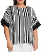 Vince Camuto Plus Variegated Striped Top