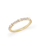 Diamond Round And Baguette Stackable Band In 14k Yellow Gold, .30 Ct. T.w.