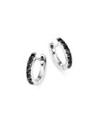 Bloomingdale's Black Diamond Mini Hoop Earrings In 14k White Gold, 0.20 Ct. T.w. - 100% Exclusive