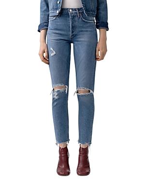 Agolde Jamie High-rise Distressed Skinny Jeans In Arrival