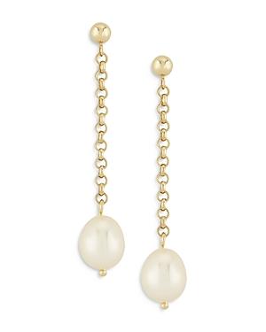 Bloomingdale's Cultured Freshwater Pearl Chain Earrings In 14k Yellow Gold - 100% Exclusive