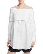 Dkny Off-the-shoulder Layered-look Shirt