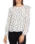 1.state Floral Lace-inset Top