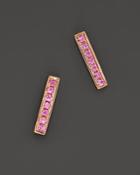 Dana Rebecca Designs 14k Rose Gold Bar Stud Earrings With Pink Sapphire