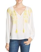 Sanctuary Sunflower Embroidered Peasant Blouse