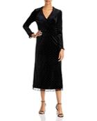 Bcbgmaxazria Studded V-neck Velour Midi Cocktail Dress