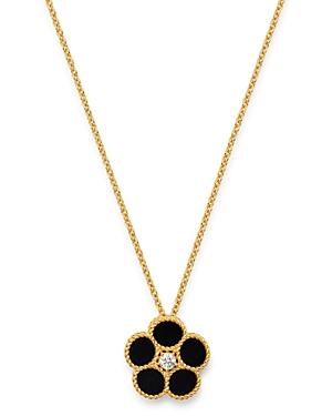 Roberto Coin 18k Yellow Gold Daisy Diamond & Black Onyx Pendant Necklace, 16 - 100% Exclusive