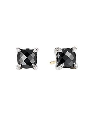 David Yurman Chatelaine Stud Earrings With Black Onyx And Diamonds