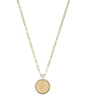 Meira T 14k Yellow Gold Diamond Coin Charm Necklace, 16