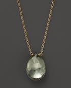 Faceted Green Amethyst Simple Drop Briolette Necklace, 17 - 100% Exclusive
