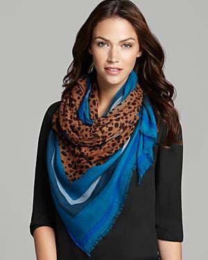 Tory Burch Multi Border Cheetah Scarf