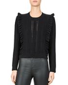 The Kooples Ruffled Cable-knit Sweater