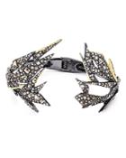 Alexis Bittar Two Tone Crystal Encrusted Cuff Bracelet