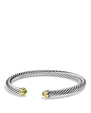 David Yurman Cable Classics Bracelet With Peridot And Gold