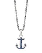 David Yurman Sterling Silver Maritime Anchor Amulet With Sapphires
