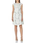 Reiss Hexa Textured Leaf Fit-and-flare Dress