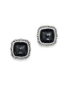 Judith Ripka Rapture Cabochon Stud Earrings With Rock Crystal Quartz And Hematite Doublets