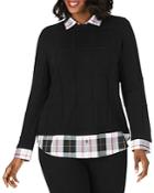 Foxcroft Plus Shoshana Layered-look Sweater