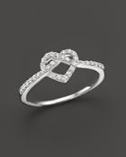 Diamond Heart Knot Ring In 14k White Gold, .25 Ct. T.w.