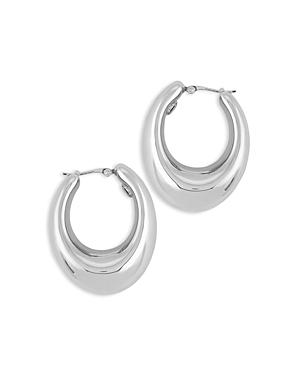 Bloomingdale's Oval Puff Hoop Earrings In Sterling Silver - 100% Exclusive