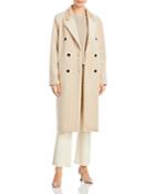 T Thari Faux Fur Double Breasted Coat