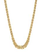 14k Yellow Gold Graduated Byzantine Chain Necklace, 17