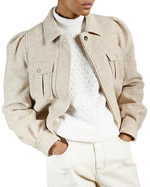 Ted Baker Short Patch Pocket Boiled Wool Blend Jacket