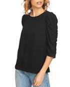 1.state Ruched-sleeve Top