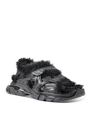 Balenciaga Women's Track Faux Fur Trim Sandals