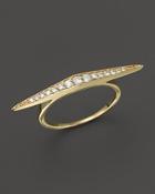 Diamond Elongated Thin Statement Ring In 14k Yellow Gold, .20 Ct. T.w.