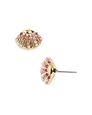 Baublebar Mykonos Pave Palm Leaf Stud Earrings In Gold Tone