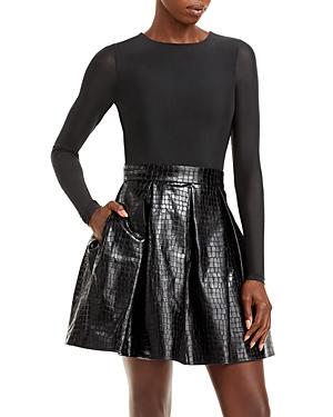 Alice And Olivia Charra Vegan Leather Dress