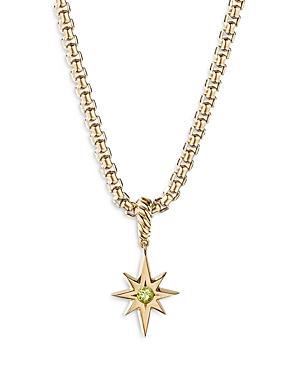 David Yurman Cable Collectibles North Star Birthstone Charm In 18k Yellow Gold With Peridot