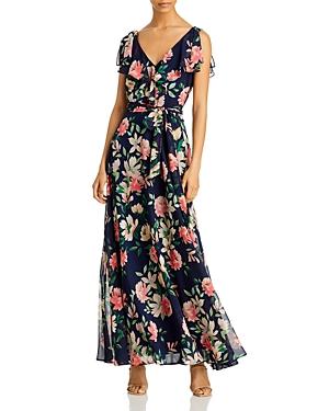 Eliza J Floral Print V Neck Dress