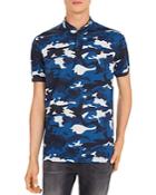 The Kooples Camouflage Pique Slim Fit Polo Shirt