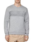 Reiss Arty Texture-blocked Sweatshirt
