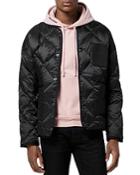 The Kooples Quilted Embroidered Leather Trim Jacket