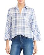 Lauren Ralph Lauren Bell Sleeve Plaid Shirt
