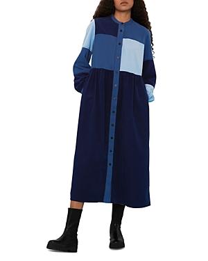 Whistles Adi Patchwork Cord Midi Dress