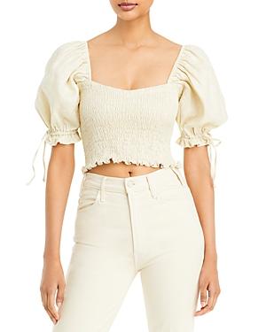 Faithfull The Brand Lisanza Smocked Linen Top