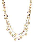 Marco Bicego 18k Yellow Gold Paradise Teardrop Three Strand Gemstone Necklace, 16