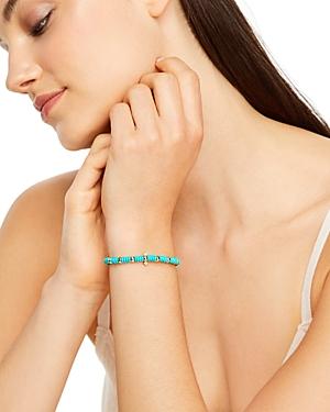 Zoe Chicco 14k Yellow Gold Gemstone Beads Turquoise & Diamond Bracelet