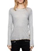 Zadig & Voltaire Willy Gold Long-sleeve Tee